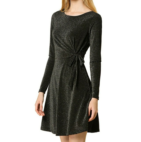 Allegra K Dresses & Skirts - NWT M Sparkly Black Goth Skater Twist Dress!